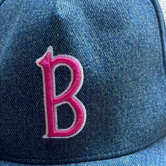 Denim Cap with Pink Lettering - Picture 7 of 7